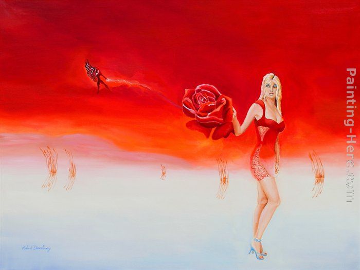 Red rose from heaven painting - 2011 Red rose from heaven art painting